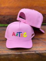 Boné Aztec Escrita Colorida Rosa