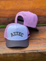 Boné Aztec Escrita Lilás/Branco/aço