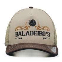 Boné Baladeiros Copa Alta Estilo Trucker Ou Americano Bege