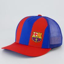 Boné Barcelona Trucker Americano Azul e Vermelho Boné Barcelona Trucker Americano Azul e Vermelho