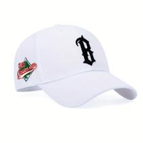 Boné Baseball Bordado Letra B Casual Ajustavél Esportivo - Boné Baseball Bordado Letra B Casual Ajustavél Esportivo -