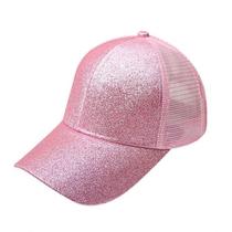 Boné Baseball Glitter Shine Malha Respirável Ajustável Luke Sports Cor:Rosa Boné Baseball Glitter Shine Malha Respirável Ajustável Luke Sports Cor:Rosa