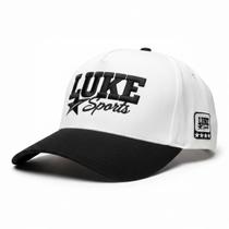Boné Baseball Luke Sports Aba Curva em Algodão Vintage - Branco