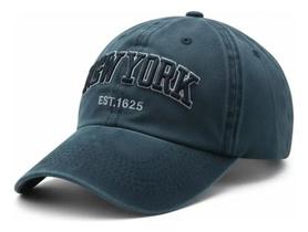 Boné Baseball New York Retrô Algodão Bordado Vintage Luke Sports - Azul