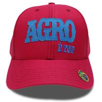 Boné Básico Aba Curva Rosa Azul Claro Agro é Top Original Duagro