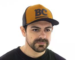 Boné Batera Clube BC Signature Marrom e Preto tamanho único ajustável e logo emborrachado