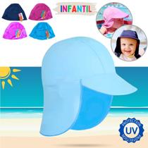 Boné Bebê Proteção Solar UV 50+ UVA UVB Praia Piscina Menina e Menino