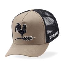 Boné Bege Country Masculino Feminino Sharecropper Lançamento Bordado Galo Modelo Trucker Telinha