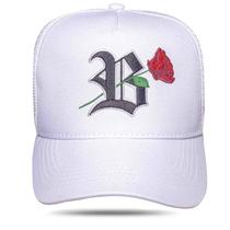 Boné BLCK Brasil Snapback Trucker Logo Flower Bordado Rosa