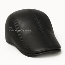 Boné Boina Masculina Italiana Estilo Artista em Material Sintético Cor:Preto