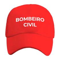 Boné Bombeiro Civil Emergência Bombeiro Vermelho Bordado Boné Bombeiro Civil Emergência Bombeiro Vermelho Bordado