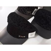 Boné Bone Cap Tipo Militar ABA PRETO TECIDO VELUDO TRES CORES