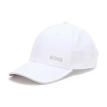 Boné BOSS Bold Logo em Sarja de Algodão Branco Brilho
