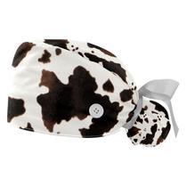 Boné Bouffant Anna Cowper com botão e bolsa de rabo de cavalo x2 marrom