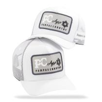 Boné Branco Masculino Trucker Country Sertanejo Rural Campo Boné Branco Masculino Trucker Country Sertanejo Rural Campo