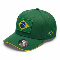 Boné Brasil Bandeira Copa Aba Curvada Ajustável Verde