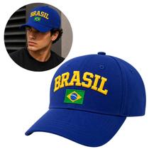 Boné Brasil Premium Bandeira Bordada e em Alto Relevo Estilo Urbano Casual (1 Und) Boné Brasil Premium Bandeira Bordada e em Alto Relevo Estilo Urbano Casual (1 Und)