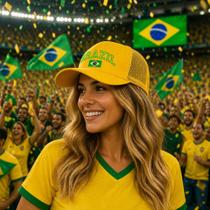 Boné Brasil Torcedor Várias Cores Seleção Copa Time Futebol Use Young