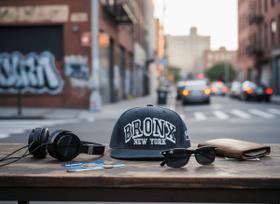 Boné Bronx New York Aba Reta Snapback Cinza e Preto Estilo Streetwear Unissex Boné Bronx New York Aba Reta Snapback Cinza e Preto Estilo Streetwear Unissex
