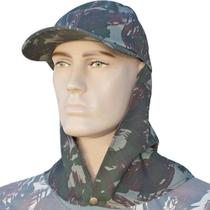 Boné Camuflado Com Saia Removível Proteção Uv Ripstop