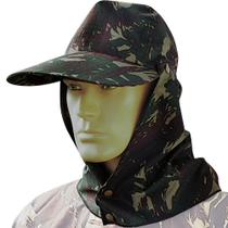 Boné Camuflado Saia Removível Aba Grande Proteção Uv Ripstop