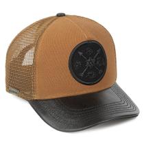 Boné Caramelo Masculino Brasão Agronomia Bordado Aba Em Couro Ajustável