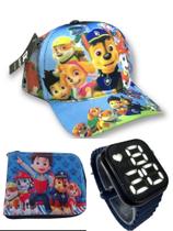 Boné carteira Patrulha canina mas relógio digital a prova d agua smart infantil masculino .