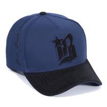 Boné Casual Snapback Azul Aba Preta Black Brazil Original
