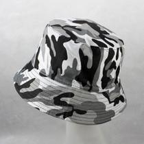 Bone Chapeu Bucket Camuflado Cinza Dupla Face