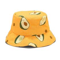 Boné Chapéu Bucket Hat Abacate Frutas Amarelo