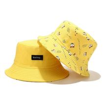 Boné Chapéu Bucket Hat Dog Shiba Dupla Face Amarelo Cachorro