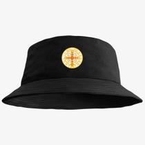 Boné Chapéu Bucket Hat Estampado Medalha Sao Bento