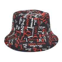 Boné Chapéu Bucket Hat Love Dupla Face Vermelho Novo