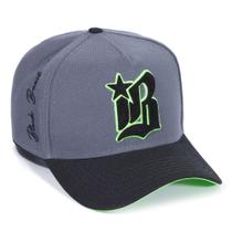 Boné Cinza Aba Preta Detalhe Verde Neon Black Brazil Premium Boné Cinza Aba Preta Detalhe Verde Neon Black Brazil Premium