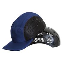 Boné Com Casquete Plástico Segurança Proteção Da Cabeça Azul Boné Com Casquete Plástico Segurança Proteção Da Cabeça Azul