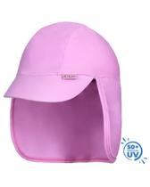 BONÉ COM PROTETOR DE PESCOÇO LISO RECÉM NASCIDO PROTEÇÃO UV 50+ - Rosa - RN