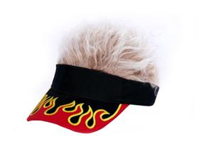 Boné com viseira e cabelo para homens HAFKOIS, boné de beisebol engraçado com peruca