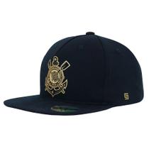 Boné Corinthians Supercap Aba Reta Escudo Dourado Oficial Boné Corinthians Supercap Aba Reta Escudo Dourado Oficial
