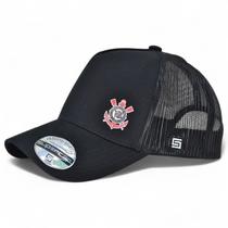 Boné Corinthians Trucker Aba Curva Licenciado Oficial