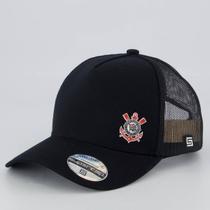 Boné Corinthians Trucker Preto