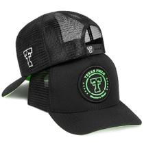 Boné Country Aba Curva Detalhes Verde Neon Masculino Texas Field Original