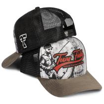 Boné Country Aba Curva Trucker Telinha Respirável Pesca