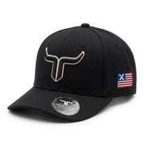 Boné Country Agro Texas Route Aba Curvada Longhorn EUA Ajustável Preto