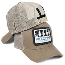 Boné Country Americano Welcome Cowboy Aba Curva Telinha Respirável Várias Cores