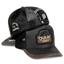 Boné Country Bruto De Couro Aba Curva Telinha Ajustável Sharecropper Premium Boné Country Bruto De Couro Aba Curva Telinha Ajustável Sharecropper Premium