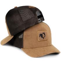 Boné Country Camurça Agro Galo Aba Curva Strapback