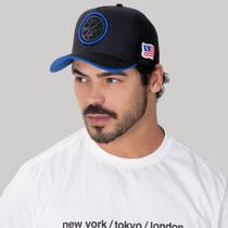 Boné Country Cowboy Preto Aba Curva Trucker Masculino Feminino