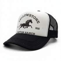 Boné Country Estilo YellowStone Trucker Dutton Ranch - Branco Boné Country Estilo YellowStone Trucker Dutton Ranch - Branco