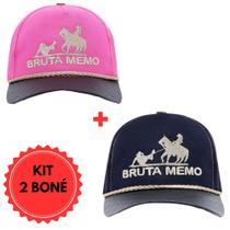 Boné Country KIT 2 BONE Feminino Bruta Memo Rosa Azul Rodeio Festa de Peão