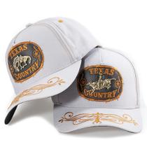 Boné Country Masculino Boi Metal Aba Curva Ajuste Couro